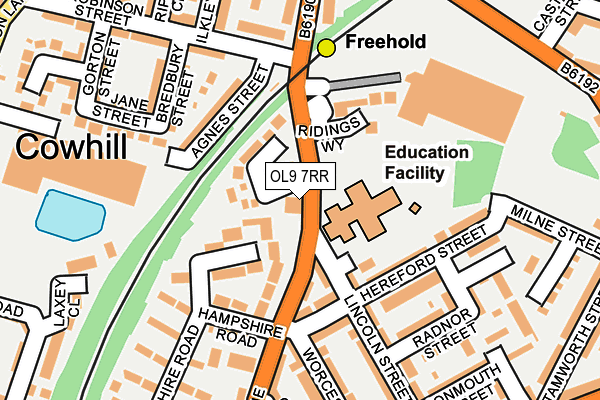 OL9 7RR map - OS OpenMap – Local (Ordnance Survey)