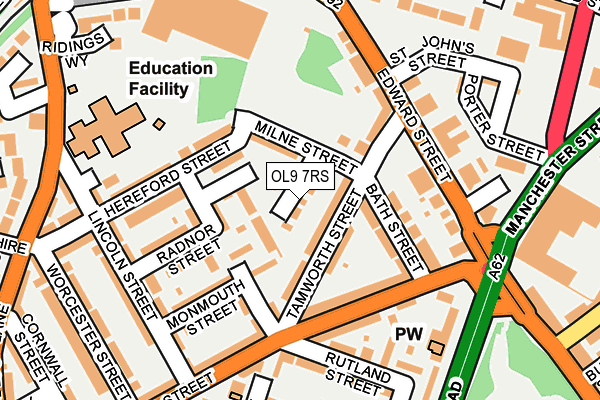 OL9 7RS map - OS OpenMap – Local (Ordnance Survey)