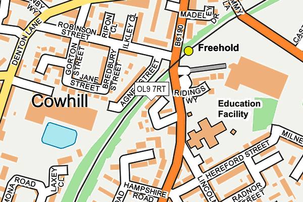 OL9 7RT map - OS OpenMap – Local (Ordnance Survey)