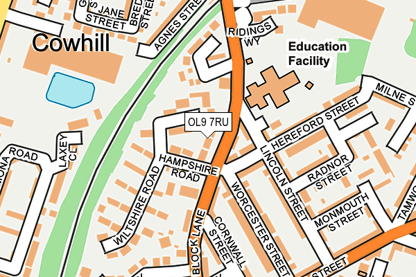 OL9 7RU map - OS OpenMap – Local (Ordnance Survey)