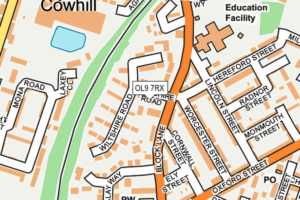 OL9 7RX map - OS OpenMap – Local (Ordnance Survey)