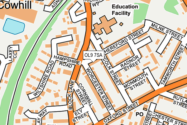 OL9 7SA map - OS OpenMap – Local (Ordnance Survey)