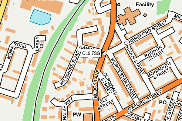 OL9 7SG map - OS OpenMap – Local (Ordnance Survey)