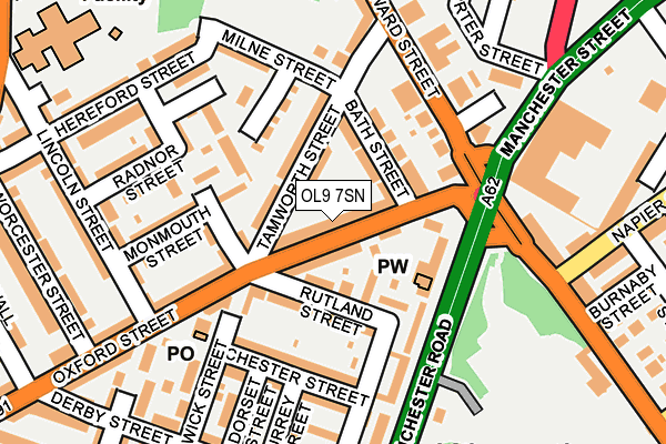 OL9 7SN map - OS OpenMap – Local (Ordnance Survey)