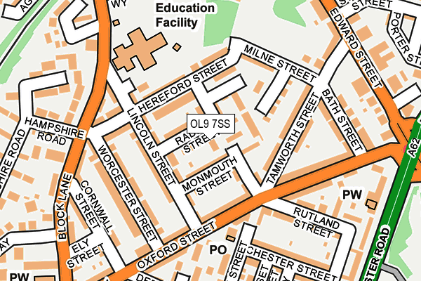 OL9 7SS map - OS OpenMap – Local (Ordnance Survey)