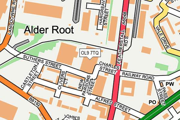 OL9 7TQ map - OS OpenMap – Local (Ordnance Survey)