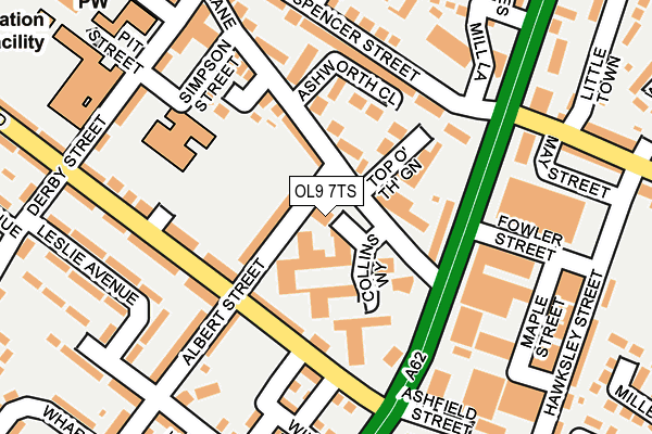 OL9 7TS map - OS OpenMap – Local (Ordnance Survey)