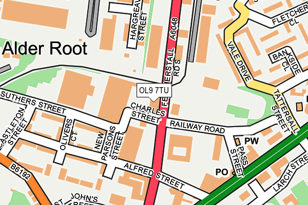 OL9 7TU map - OS OpenMap – Local (Ordnance Survey)