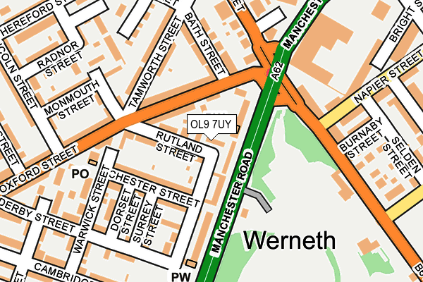 OL9 7UY map - OS OpenMap – Local (Ordnance Survey)