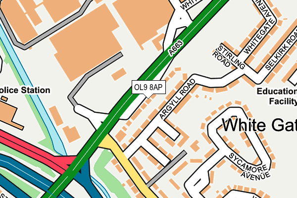OL9 8AP map - OS OpenMap – Local (Ordnance Survey)