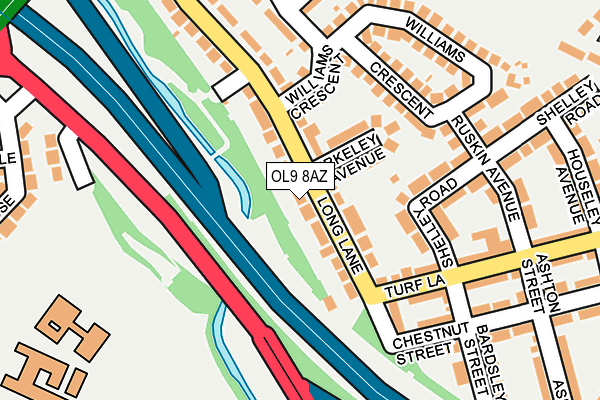 OL9 8AZ map - OS OpenMap – Local (Ordnance Survey)