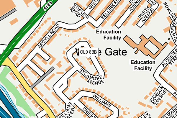 OL9 8BB map - OS OpenMap – Local (Ordnance Survey)