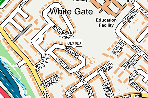 OL9 8BJ map - OS OpenMap – Local (Ordnance Survey)