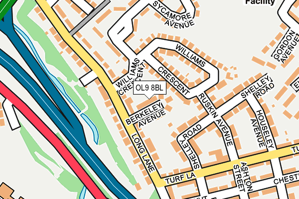 OL9 8BL map - OS OpenMap – Local (Ordnance Survey)