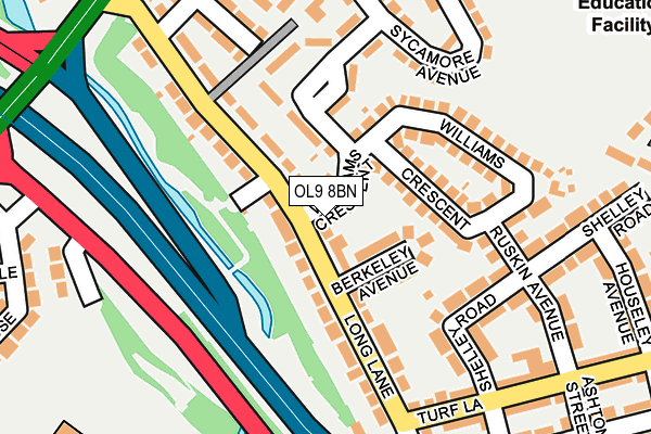 OL9 8BN map - OS OpenMap – Local (Ordnance Survey)