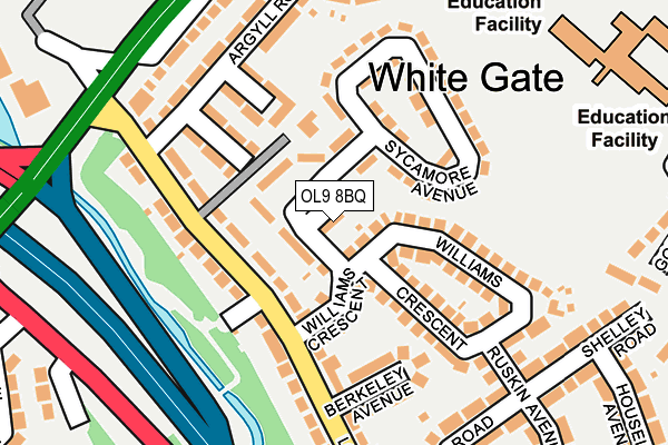 OL9 8BQ map - OS OpenMap – Local (Ordnance Survey)