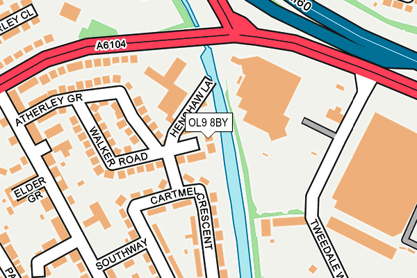 OL9 8BY map - OS OpenMap – Local (Ordnance Survey)