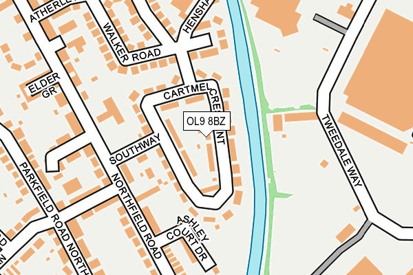 OL9 8BZ map - OS OpenMap – Local (Ordnance Survey)