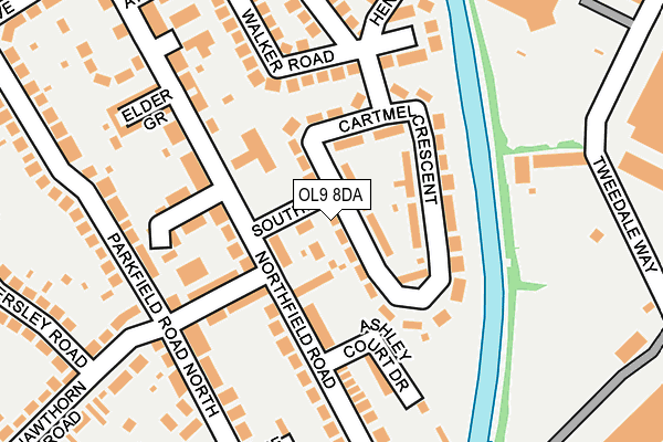 OL9 8DA map - OS OpenMap – Local (Ordnance Survey)