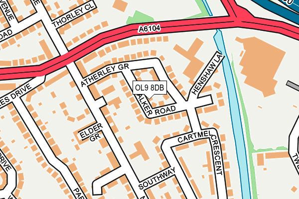 OL9 8DB map - OS OpenMap – Local (Ordnance Survey)