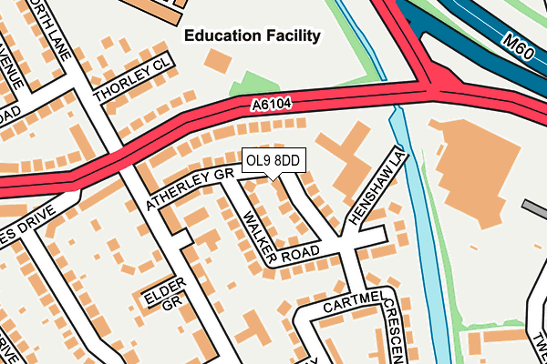 OL9 8DD map - OS OpenMap – Local (Ordnance Survey)