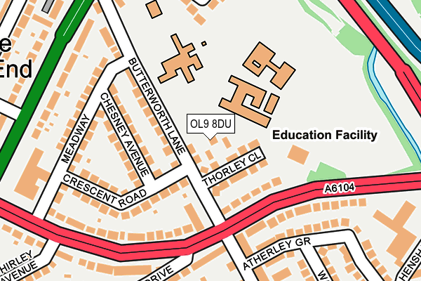 OL9 8DU map - OS OpenMap – Local (Ordnance Survey)