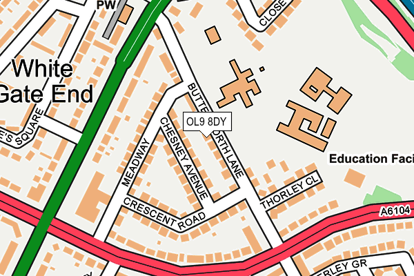 OL9 8DY map - OS OpenMap – Local (Ordnance Survey)