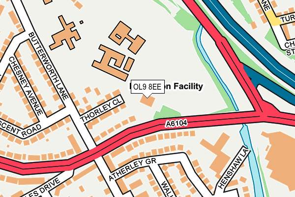 OL9 8EE map - OS OpenMap – Local (Ordnance Survey)