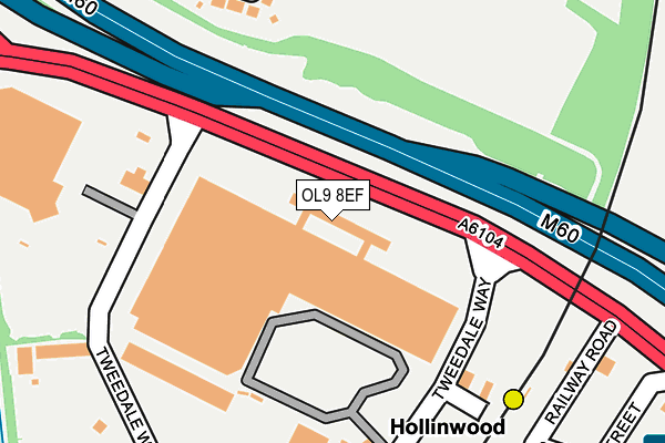 OL9 8EF map - OS OpenMap – Local (Ordnance Survey)