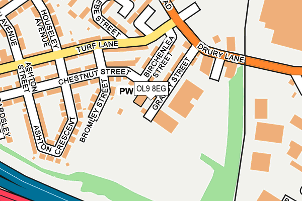 OL9 8EG map - OS OpenMap – Local (Ordnance Survey)