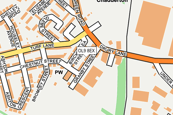 OL9 8EX map - OS OpenMap – Local (Ordnance Survey)