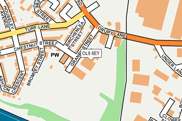 OL9 8EY map - OS OpenMap – Local (Ordnance Survey)