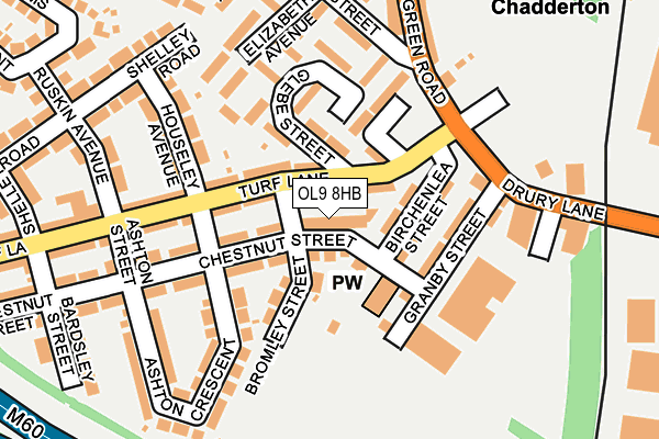 OL9 8HB map - OS OpenMap – Local (Ordnance Survey)