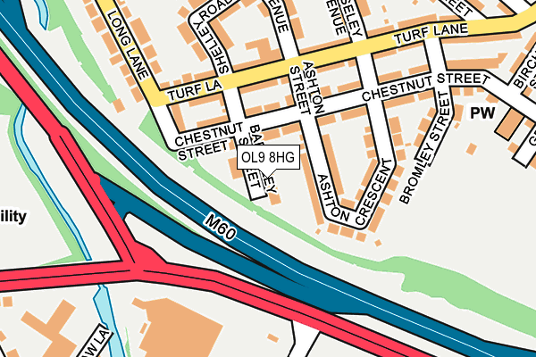 OL9 8HG map - OS OpenMap – Local (Ordnance Survey)