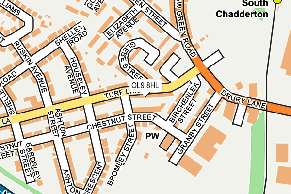 OL9 8HL map - OS OpenMap – Local (Ordnance Survey)