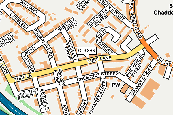 OL9 8HN map - OS OpenMap – Local (Ordnance Survey)