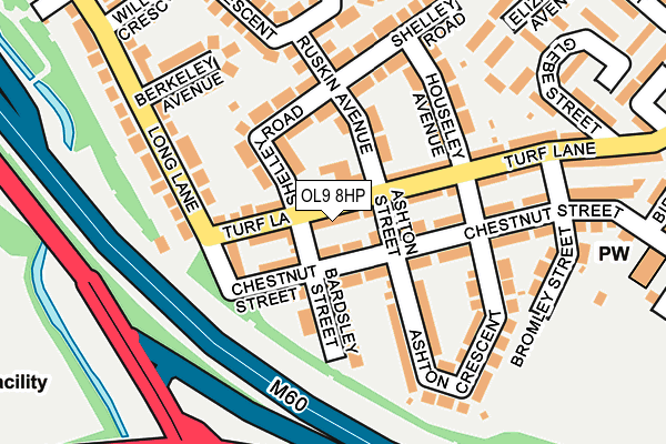 OL9 8HP map - OS OpenMap – Local (Ordnance Survey)
