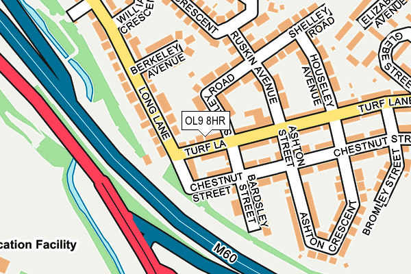 OL9 8HR map - OS OpenMap – Local (Ordnance Survey)