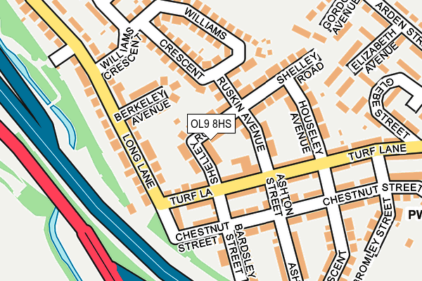 OL9 8HS map - OS OpenMap – Local (Ordnance Survey)