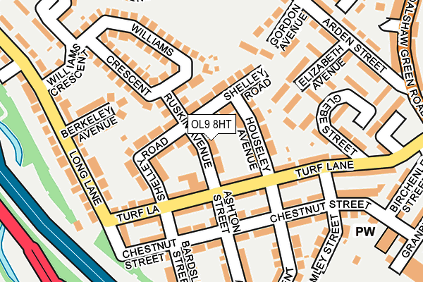 OL9 8HT map - OS OpenMap – Local (Ordnance Survey)