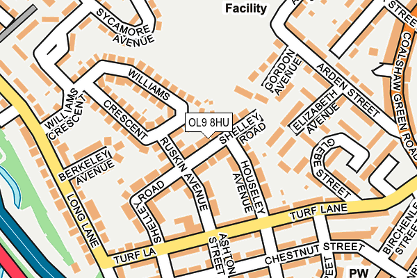 OL9 8HU map - OS OpenMap – Local (Ordnance Survey)