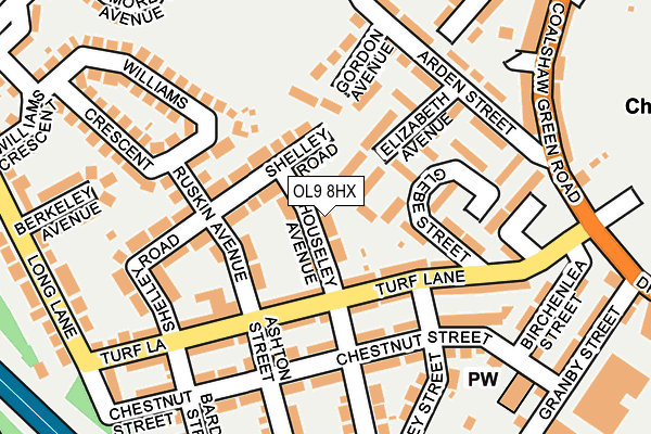 OL9 8HX map - OS OpenMap – Local (Ordnance Survey)