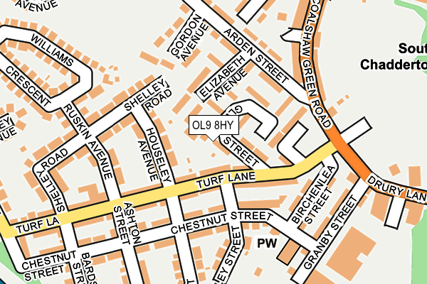 OL9 8HY map - OS OpenMap – Local (Ordnance Survey)