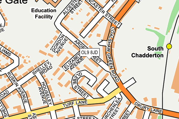OL9 8JD map - OS OpenMap – Local (Ordnance Survey)