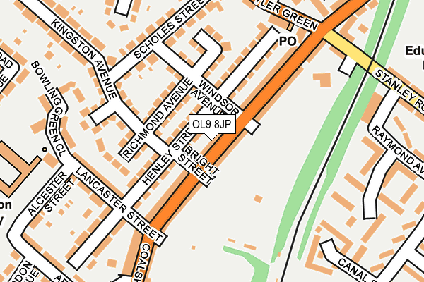 OL9 8JP map - OS OpenMap – Local (Ordnance Survey)