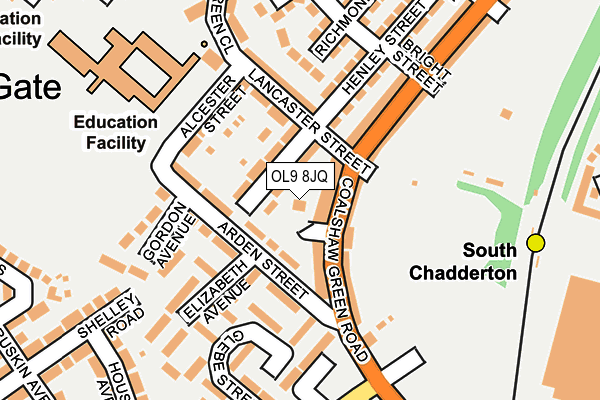 OL9 8JQ map - OS OpenMap – Local (Ordnance Survey)