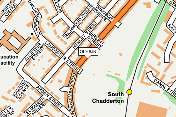 OL9 8JR map - OS OpenMap – Local (Ordnance Survey)