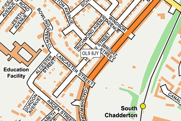 OL9 8JY map - OS OpenMap – Local (Ordnance Survey)