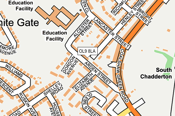 OL9 8LA map - OS OpenMap – Local (Ordnance Survey)