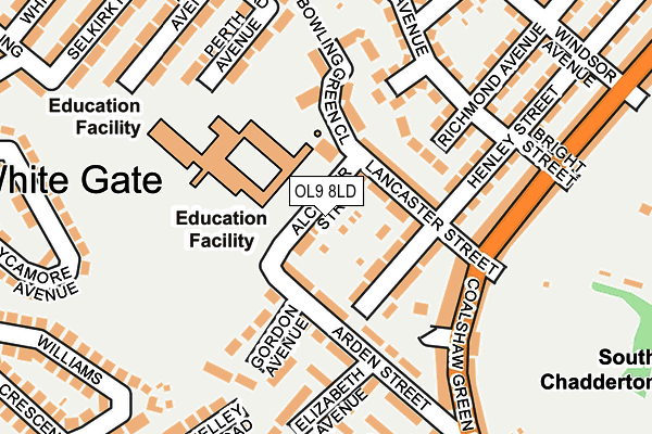 OL9 8LD map - OS OpenMap – Local (Ordnance Survey)